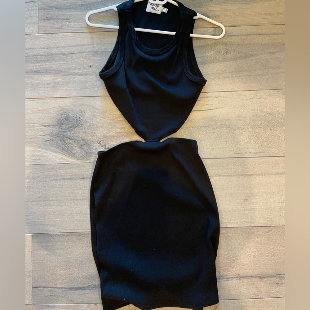 Princess Polly Black Mini dress w/ cut outs